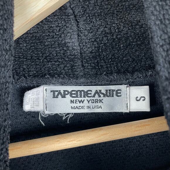 90s Vintage Black Textured Knit Turtleneck Sweater Size S Minimalist USA Made - Picture 4 of 5